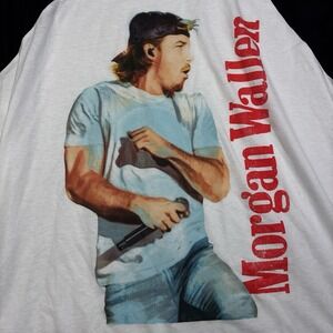 Morgan Wallen Men XL‎ T-Shirt White  Country Concert Tee Raglan Band Music